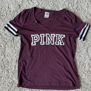 PINK Victoria's Secret Purple V-Neck Tee